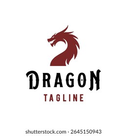 Lenda mitológica criativa fogo dragão logotipo design.logo para emblema, tatuagem, branding.