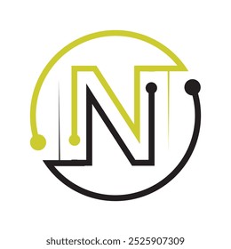 
Creative "N" initial logo design template.