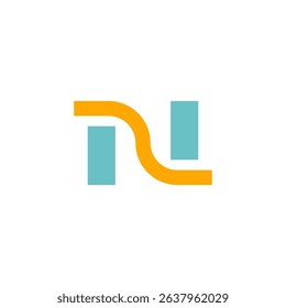 Creative N Initial Logomark Flowing Lines Concept