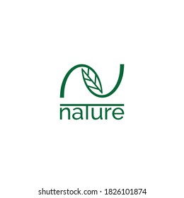 Creative N + Leaf Logo illustration for your company/brand.