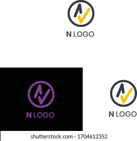 Creative n letter logo design template 