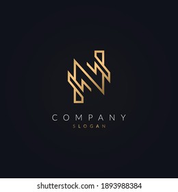 Logotipo de letra Creative N Icono elemento vector Forma