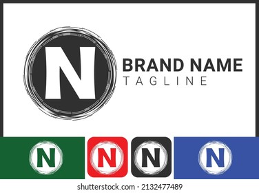 Creative N letter logo and icon design template