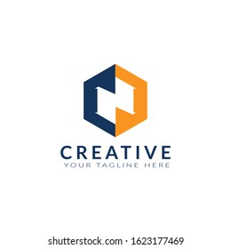 Creative N letter logo template vector and N letter logo. Origami N letter icon set.