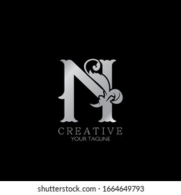 Creative N Letter  Luxury Initial Nature Tropical Leaf logo Icon, monogram vector design concept nature vintage.