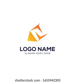 Creative N letter pen negative space logo design.