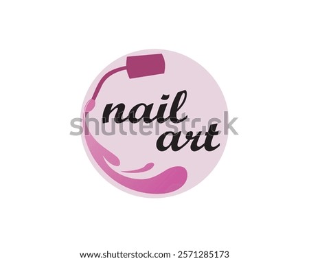 creative nail polish brush with circular nail polish logo design
