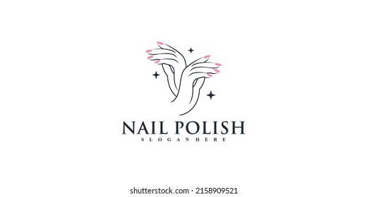 Creative nail polish icon logo with modern concept  Premium Vector