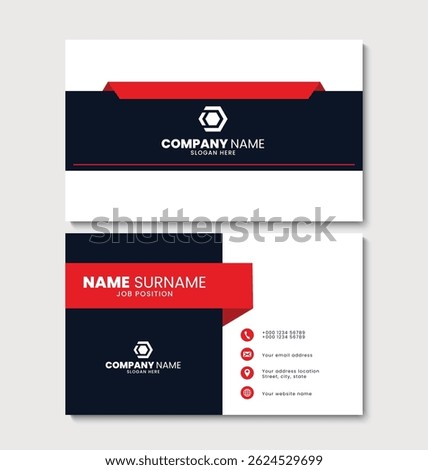 Creative name card design template. Professional business card layout design. Vector illustration