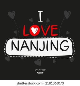 Creative (Nanjing) text, Can be used for stickers and tags, T-shirts, invitations, vector illustration.
