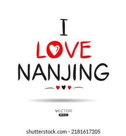 Creative (Nanjing) text, Can be used for stickers and tags, T-shirts, invitations, vector illustration.