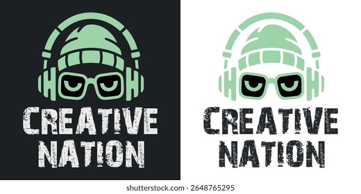 Logotipo de tipografía de nación creativa: concepto artístico, ilustración moderna de diseño de texto