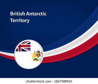 Creative national day of British Antarctic Territory greeting background with wavy flag illustration