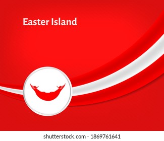 Creative national day of Easter Island greeting background with wavy flag illustration