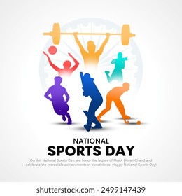 Creative national sports day of India vector illustration background design.