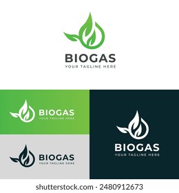 Diseño creativo del logotipo del biogás natural.