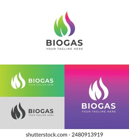 Kreatives natürliches Biogas-Logo-Design.