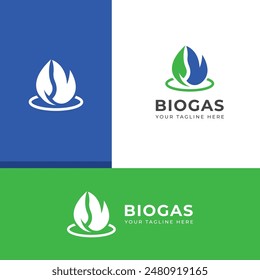Diseño creativo del logotipo del biogás natural.
