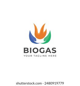 Diseño creativo del logotipo del biogás natural.