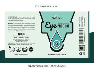 Creative Natural Eye Care drops bottle Product packaging with a unique High-Quality supplement label.
