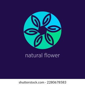 Creative natural flower logo design. Modern design color. Organic lifestyle logo template. vector.