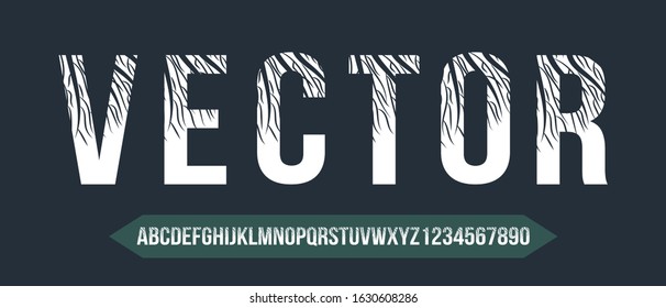 Creative nature alphabet. Stylized typography font design. 