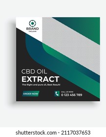Creative nature banner deign vector template, cbd oil banner design, modern banner design