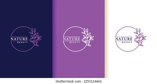 Creative nature beauty style monogram logo vektor