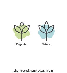 Naturaleza creativa, natural, orgánico, vector, símbolo. 