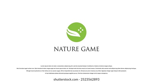 Creative nature game logo design premium vector