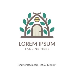 Creative nature home logo design vector illustration
