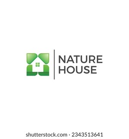 Creative nature house logo template