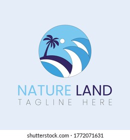Creative nature land vector logo design template 