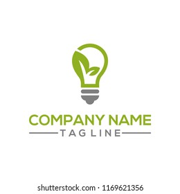 Creative Nature leaf and bulb idea vector logo template for the environment, research and innovation bussiness industry