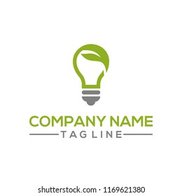 Creative Nature leaf and bulb idea vector logo template for the environment, research and innovation bussiness industry