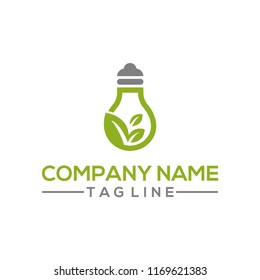 Creative Nature leaf and bulb idea vector logo template for the environment, research and innovation bussiness industry