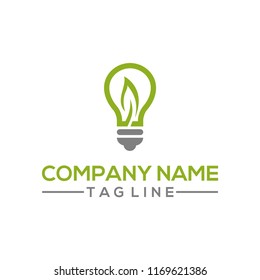 Creative Nature leaf and bulb idea vector logo template for the environment, research and innovation bussiness industry