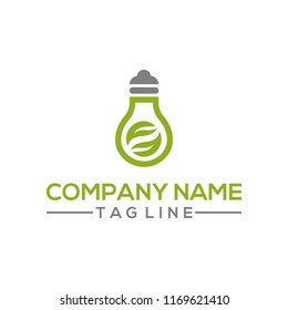 Creative Nature leaf and bulb idea vector logo template for the environment, research and innovation bussiness industry