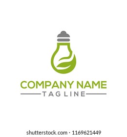 Creative Nature leaf and bulb idea vector logo template for the environment, research and innovation bussiness industry