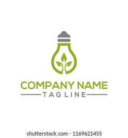 Creative Nature leaf and bulb idea vector logo template for the environment, research and innovation bussiness industry