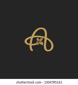 Creative Nature with leaf letter A logo icon. Design concept for business or company identity.