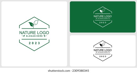 Creative nature logo design with modern style| premium vector