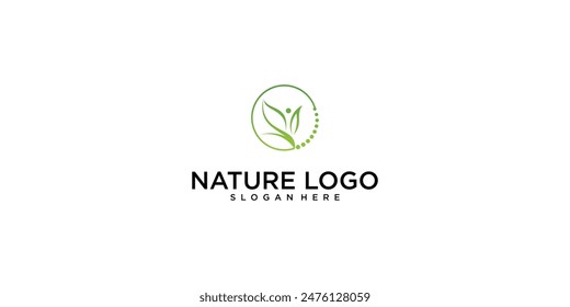 Creative nature logo design with modern concept , premium vector