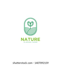 Creative Nature Logo Line Outline Design Vector