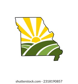 Creative nature logo for Missouri, USA. Badge for parks and recreation.