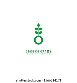 creative nature monogram green O logotype isolated on white background vector illustration.