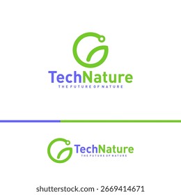 Conceptos de diseño de logotipos de tecnología de Naturaleza creativa. Vector de Plantilla de logotipo Bio Tech