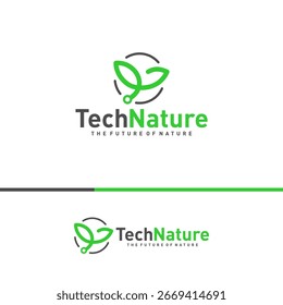 Creative Nature Tech Logo Design Concepts. Bio Tech Logo Template Vector