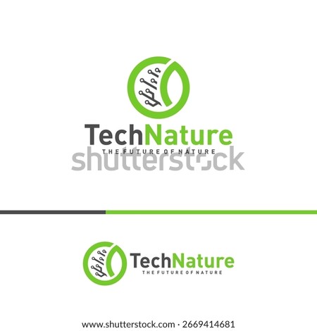 Creative Nature Tech Logo Design Concepts. Bio Tech Logo Template Vector