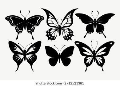 Criativa natureza temática borboleta vetor ilustração conjunto